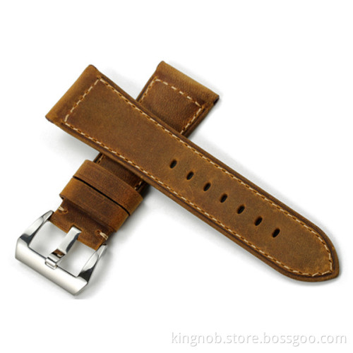 Italian Calfskin Vintage Brown Leather Watch band strap 26mm For Panerai Watches